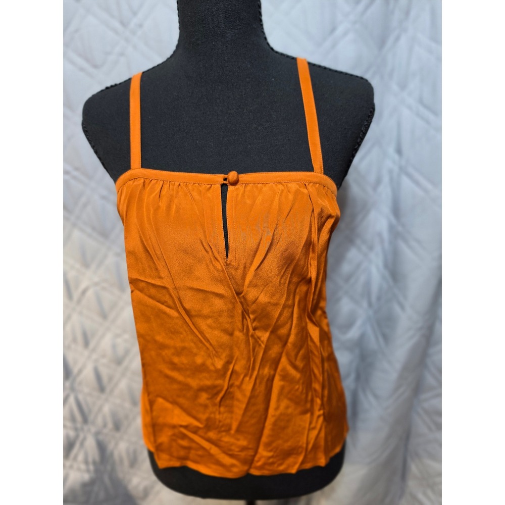 Roland Klein Marcel Fenez Vintage Pure Silk Cami Top Orange Keyhole Size 8